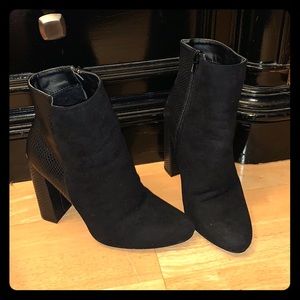 Half snake skinned booties